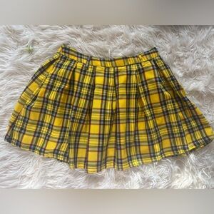 Hot Topic Yellow Plaid pleaded Women's Skirt small skater